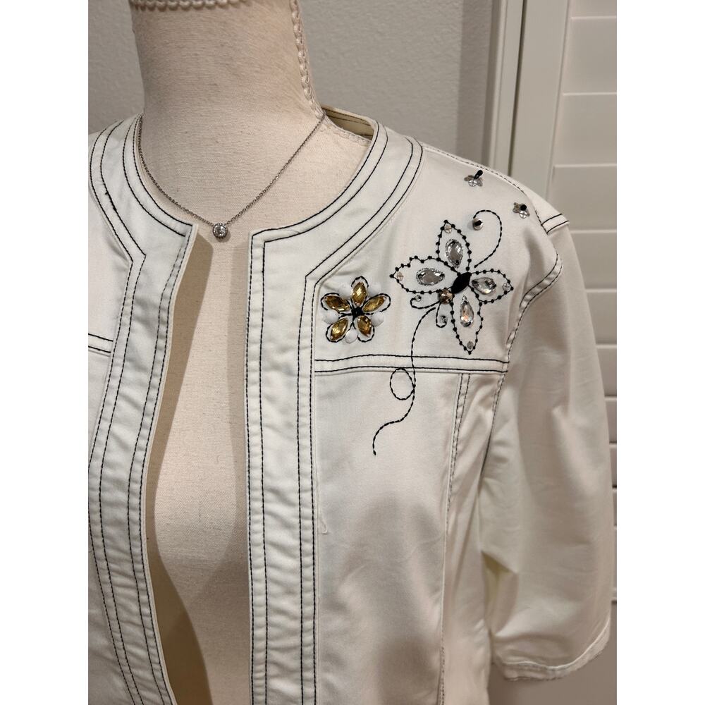 Alfred Dunner embroidered floral design beaded trim size 12 - Picture 4 of 9